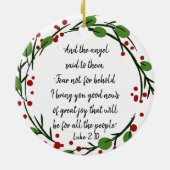 Christelijke kerstscripts keramisch ornament (Achterkant)