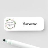 Christelijke kerstscripts naamplaatje (In situ)