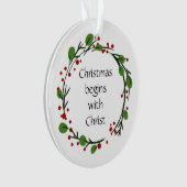 Christelijke kerstscripts ornament (voorkant)