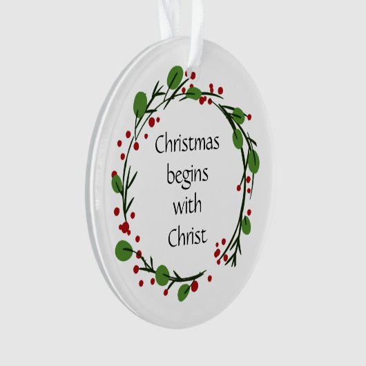 Christelijke kerstscripts ornament (voorkant)