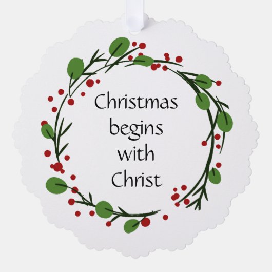 Christelijke kerstscripts ornament kaart (Voorkant)