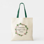 Christelijke kerstscripts tote bag (Achterkant)