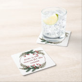 Christelijke kerstscripts vierkante kartonnen onderzetter (Insitu)