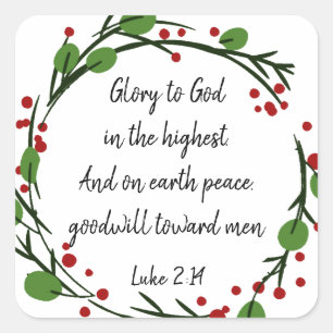 Christelijke kerstscripts vierkante sticker