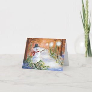 Christelijke kerstsnowman art Creationarts Feestdagen Kaart