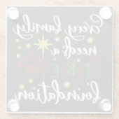Christelijke kerststable Foundation Glazen Onderzetter (Achterkant)