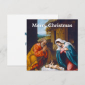 Christelijke kerststal feestdagenkaart (Voorkant / Achterkant)