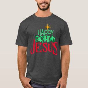 Christelijke kerstviering BIRTHDAY JESUS Mannen T-shirt