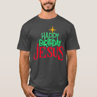 Christelijke kerstviering BIRTHDAY JESUS Mannen T-shirt