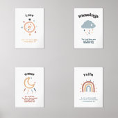 Christelijke kinder bijbelvers set van 4 poster (Voorkant)