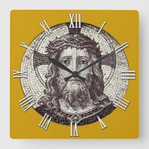 Christelijke klok met Jezus Christus Mosaic
