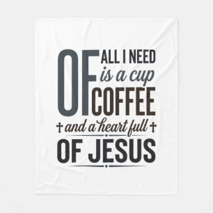 Christelijke Koffie Jezus Citaat Vintage Shirt Ont Fleece Deken