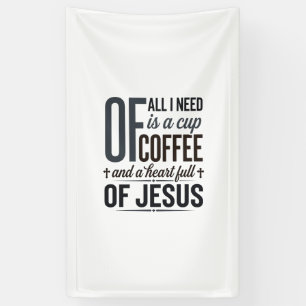 Christelijke Koffie Jezus Citaat Vintage Shirt Ont Spandoek