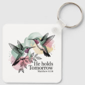 Christelijke kolibrie bijbelvers Sleutelhanger (Achterkant)
