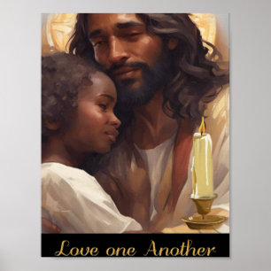 Christelijke kracht van Jezus en kind Poster