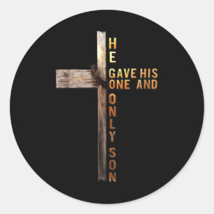Christelijke Kruisbijbel Johannes 3_16 Reflectie 0 Ronde Sticker