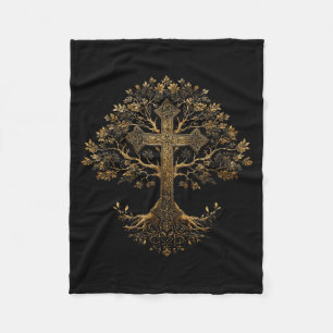 Christelijke kruisboom fleece deken