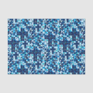 Christelijke kruisingen Modern Blue Geometric Tissuepapier