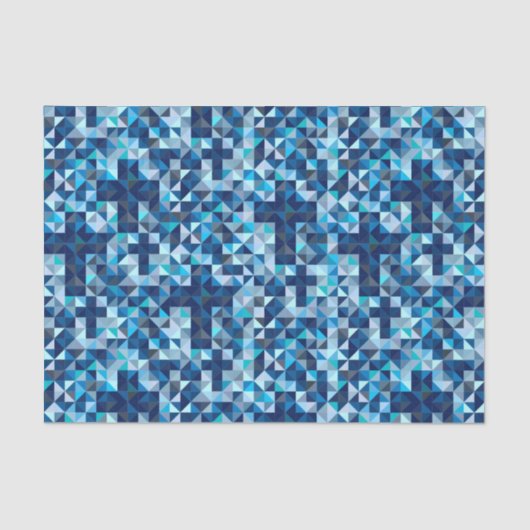 Christelijke kruisingen Modern Blue Geometric Tissuepapier (Voorkant)