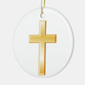 Christelijke kruisversiering keramisch ornament (Links)