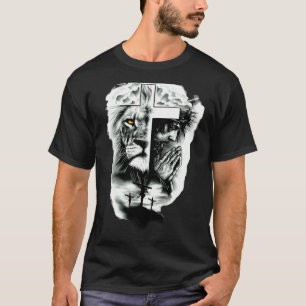 Christelijke Kunst-jezus de kruisleeuw van judah C T-shirt