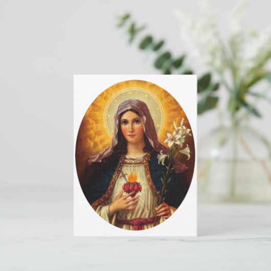 Christelijke kunst van het heilige hart van Jezus Briefkaart (Staand voorkant)