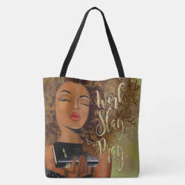 Christelijke kunstwerk Splej Pray Cross Body Canva Tote Bag
