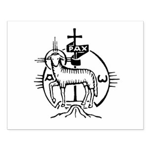 Christelijke lampvoet voor het kruisingspictogram rubberstempel