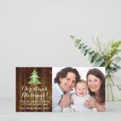 Christelijke land kerstboom feestdagenkaart (Staand voorkant)