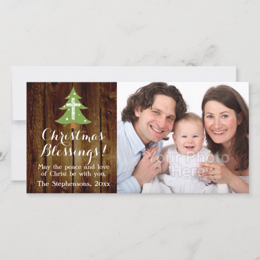 Christelijke land kerstboom feestdagenkaart (Voorkant)