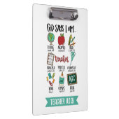 Christelijke leraar klemborden God zegt dat ik ben (Rechts)