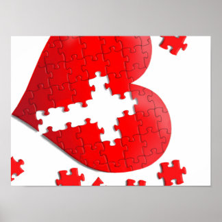 Christelijke liefdeshartenpuzzel poster