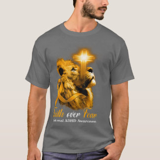 Christelijke lion Cross Faith over Angst Nationale T-shirt