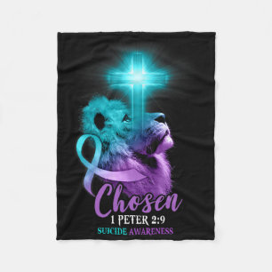 Christelijke lion Cross Religieuze Bijbel Verse Ze Fleece Deken