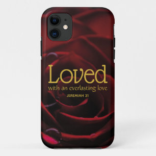 Christelijke LOVED Red Rose Floral iPhone 11 Hoesje
