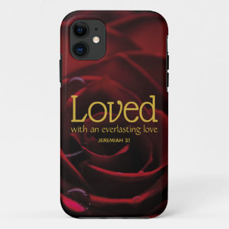 Christelijke LOVED Red Rose Floral iPhone 11 Hoesje