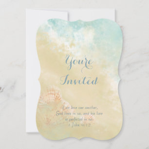 Christelijke Manuscript Beach Seashell Destination Kaart