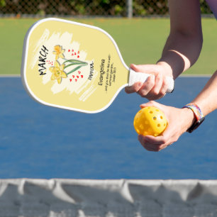 Christelijke MARCH Geboortemaand Bloem Narcis Pickleball Paddle