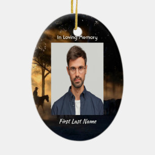Christelijke Memorial Foto Forest Trail wandelpaar Keramisch Ornament