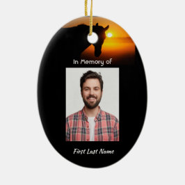 Christelijke Memorial Foto Gebedspaard Western Keramisch Ornament