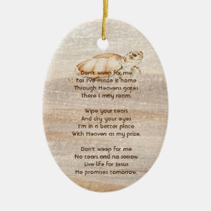 Christelijke Memorial Foto Sandy Beach Zee Turtle Keramisch Ornament