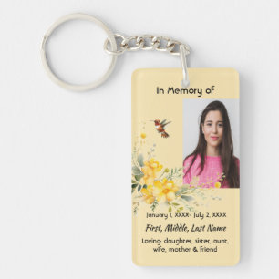 Christelijke Memorial Hummingbird Yellow Roses Sleutelhanger