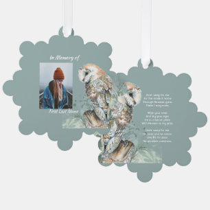 Christelijke Memorial Keepsake Barn Owl Bird Ornament Kaart
