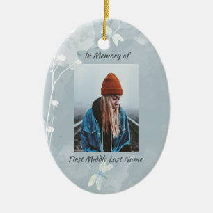 Christelijke Memorial Keepsake Dragonfly White Flo Keramisch Ornament