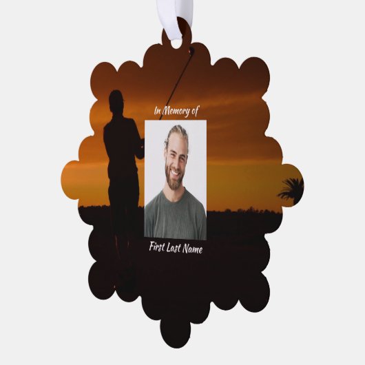 Christelijke Memorial Keepsake Golfer Golfen Ornament Kaart (Links)