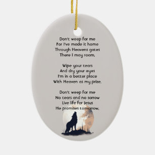 Christelijke Memorial Lone Wolf Howling Animal Keramisch Ornament