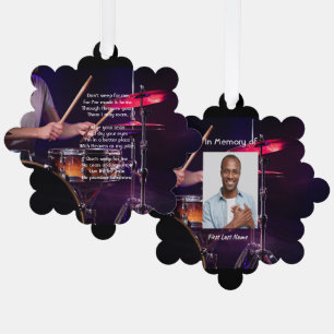 Christelijke Memorial Photo Drummer Drums Band Ornament Kaart