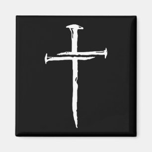 Christelijke Minimalistische Drie Spijkers Kruis R Magneet