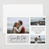 Christelijke Minimalistische Save The Date Foto Co Kaart (Voorkant / Achterkant)