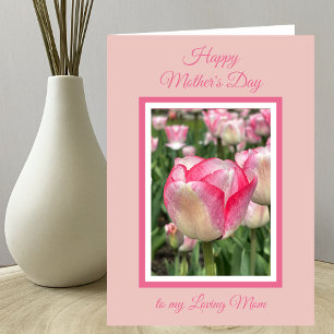 Christelijke Moederdag Roze Tulpen Kaart
